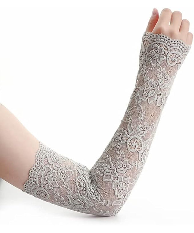 Women's Short Lace Gloves Fingerless for Driving Wedding Wrist Length Bridal Prom Gloves
