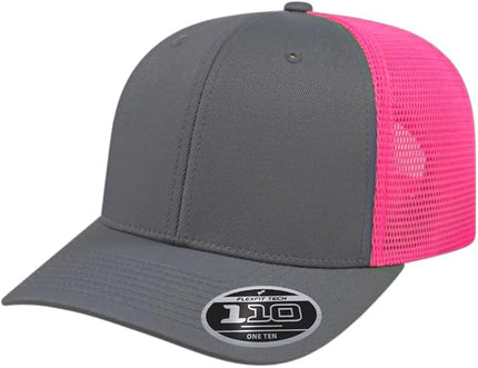Cap America i8502 Flexfit 110 Premium Mid Profile 6-Panel Mesh Back Trucker Cap Hat w/UV Guard & Adjustable Snapback