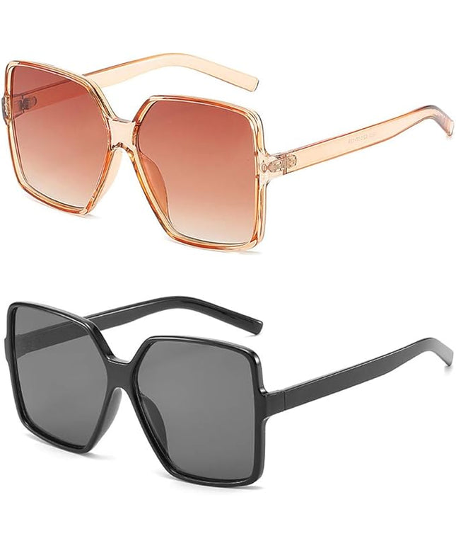 Dollger Oversized Square Sunglasses for Women Big Large Wide Fashion Shades for Men UV Protection Unisex