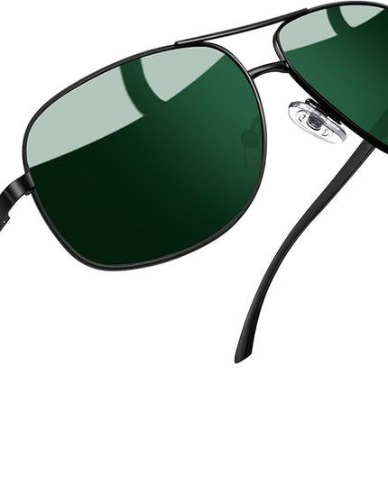 Joopin Polarized Metal Aviation Sunglasses Men, Classic Military Sun Glasses Women, Rectangle Shades UV400 Protection Costume