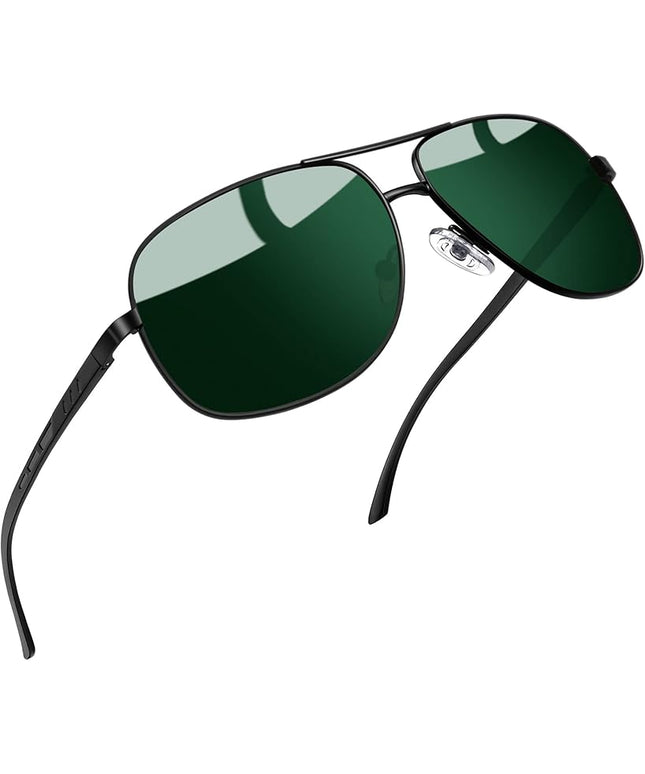 Joopin Polarized Metal Aviation Sunglasses Men, Classic Military Sun Glasses Women, Rectangle Shades UV400 Protection Costume