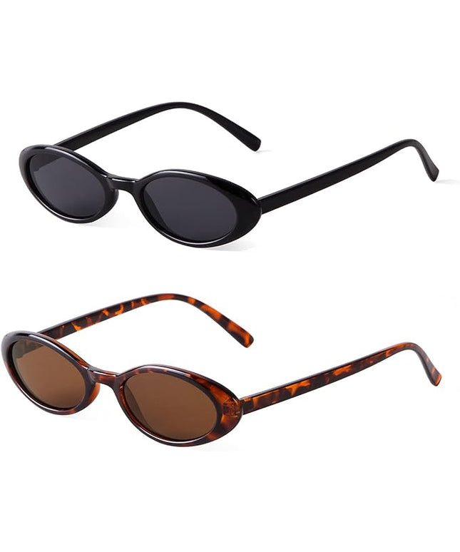 VIA LEECA Trendy Oval Sunglasses Women 90’s Vintage Sun Glasses Fashion Tinted Glasses UV400 Protection
