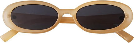 90s Sunglasses for Women Men Retro Small Oval Sunglasses