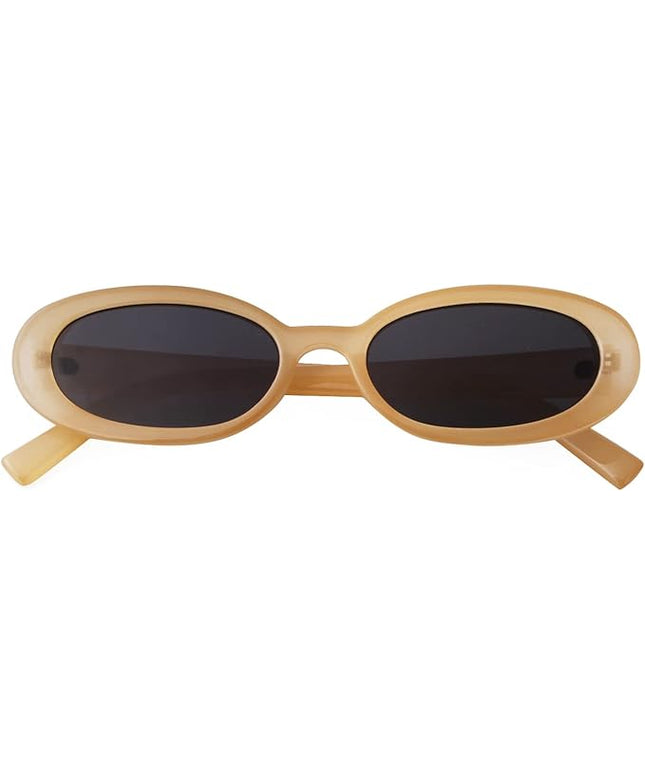 90s Sunglasses for Women Men Retro Small Oval Sunglasses