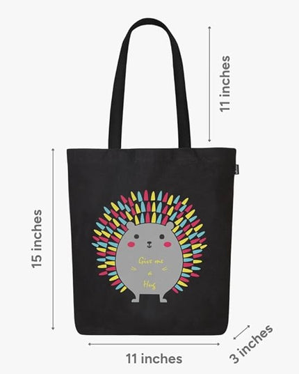 Ecoright Tote Bag for Women with Zipper, Small Tote Bag, Canvas Bag, Reusable Cotton Bag for Beach, Grocery, School & Work