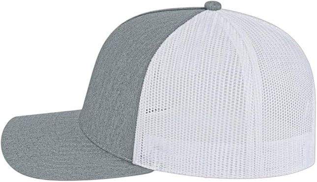 Cap America i3039 Classic 5 Panel Mid Profile Structured Trucker Mesh Back Cap w/ & Adjustable Snapback