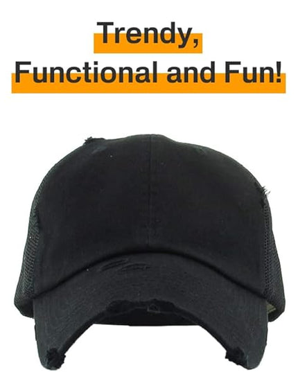 KBETHOS Vintage Washed Distressed Cotton Dad Hat Baseball Cap Adjustable Polo Trucker Unisex Style Headwear