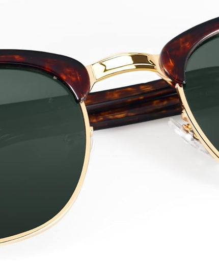 KALIYADI Polarized Sunglasses for Men and Women Semi-Rimless Frame Driving Sun glasses UV Blocking