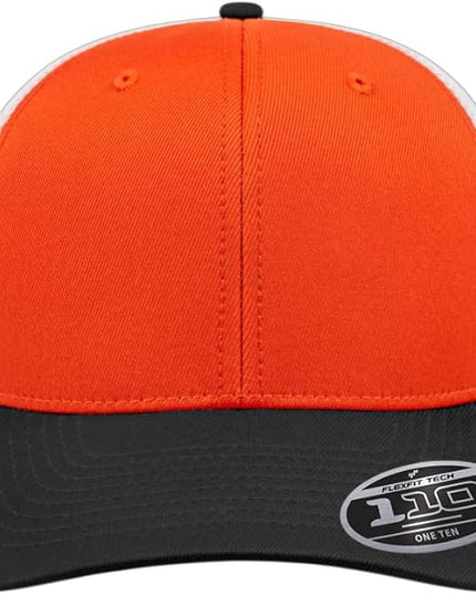 Cap America i8502 Flexfit 110 Premium Mid Profile 6-Panel Mesh Back Trucker Cap Hat w/UV Guard & Adjustable Snapback