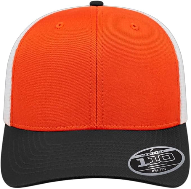 Cap America i8502 Flexfit 110 Premium Mid Profile 6-Panel Mesh Back Trucker Cap Hat w/UV Guard & Adjustable Snapback
