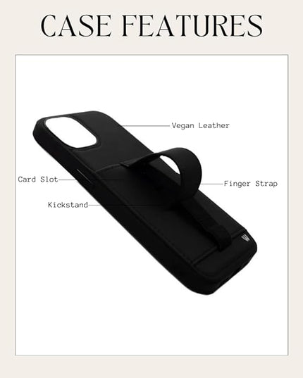 Walli Cases for iPhone 17 Pro Case Aesthetic Wallet Phone Case Card Holder, Securely Holds up to 2 Cards - Cute, Trendy Phone Cover for Women, fits iPhone 17 Pro, with Kickstand & Finger Strap