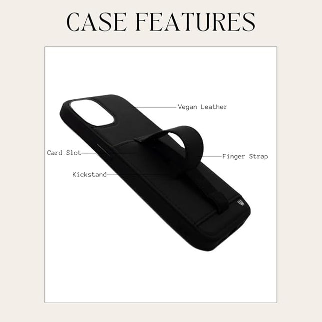 Walli Cases for iPhone 17 Air Case Aesthetic Wallet Phone Case Card Holder, Securely Holds up to 2 Cards - Cute, Trendy Phone Cover for Women, fits iPhone 17 Air, with Kickstand & Finger Strap