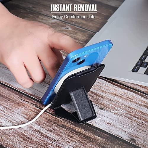 Mizi Magnetic Card Wallet Holder for Apple Magsafe, Phone Stand & Card Holder for Apple iPhone 15/14/13/12 Series - Black