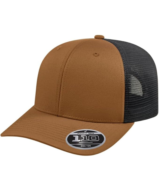 Cap America i8502 Flexfit 110 Premium Mid Profile 6-Panel Mesh Back Trucker Cap Hat w/UV Guard & Adjustable Snapback