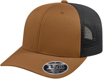 Cap America i8502 Flexfit 110 Premium Mid Profile 6-Panel Mesh Back Trucker Cap Hat w/UV Guard & Adjustable Snapback