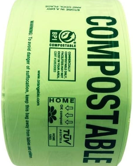 OrangeBio Certified Home Compostable Produce Bags, 250 Count, 14 x 18 Inches, Hold Up to 14 Lbs, ASTM D6400, EN 13432, US BPI & Europe OK Compost Home Certified