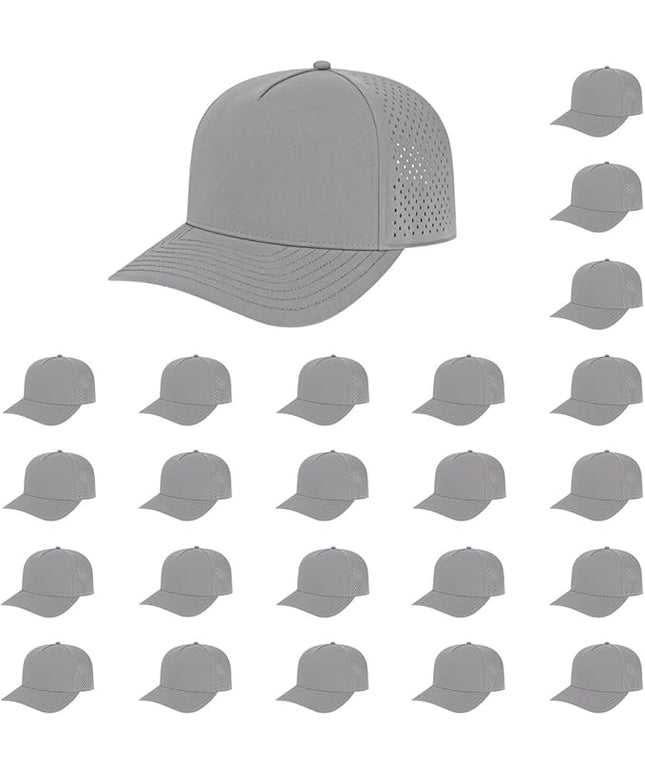 Cap America i8540 Premium Water-Resistant Perforated Medium Profile 5-Panel Cap w/UV Guard & Adjustable Snapback