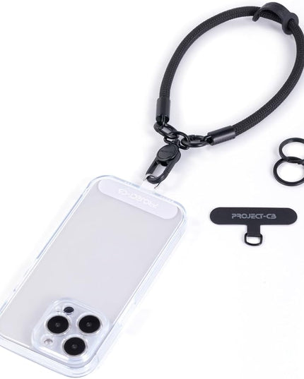 project-cb Phone Wrist Strap×1,Phone Tether Tab×2,Phone Wristlet,Phone Lanyard Wrist Strap,Key Holder,Keychain,Key Ring×2 (Black)