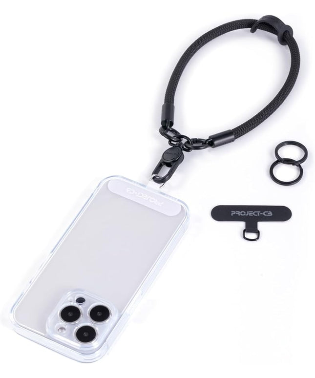 project-cb Phone Wrist Strap×1,Phone Tether Tab×2,Phone Wristlet,Phone Lanyard Wrist Strap,Key Holder,Keychain,Key Ring×2 (Black)
