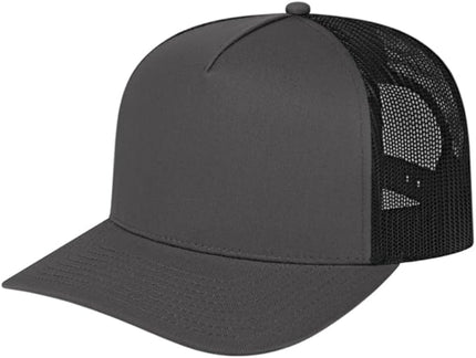 Cap America i3039 Classic 5 Panel Mid Profile Structured Trucker Mesh Back Cap w/ & Adjustable Snapback