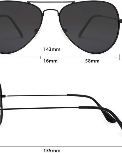 livho Sunglasses for Men Women Aviator Polarized Metal Mirror UV 400 Lens Protection