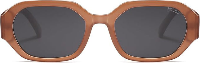 SOJOS Polarized Sunglasses For Women Retro Rectangle Womens Sun Glasses Trendy Narrow Square 90s Shades SJ2232