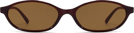 Retro Oval Cat Eye Sunglasses for Women Y2k Trendy Narrow Sunnies Designer Sun Glasses AR82253