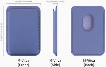 Sinjimoru Magnetic Card Wallet, Premium Vegan Leather Phone Wallet for MagSafe 3-Card Holder Compatible with iPhone 17 Pro Max Air 16 15 14 13 Series. M-Viica Basic Lavender
