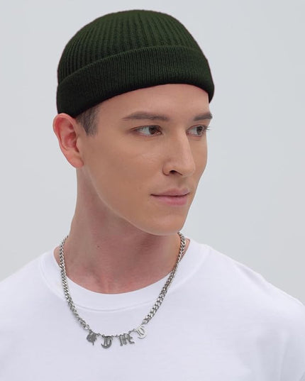 ROYBENS Thin Swag Wool Short Fisherman Beanie for Men Women, Knit Cuff Trawler Beanie Watch Hat, Soft Spring Fall Skull Cap
