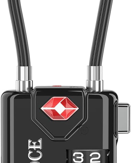 TSA Approved Luggage Locks, Travel Locks Which Also Work Great as Gym Locks, Toolbox Lock, Backpack and More, Black 1 Pack