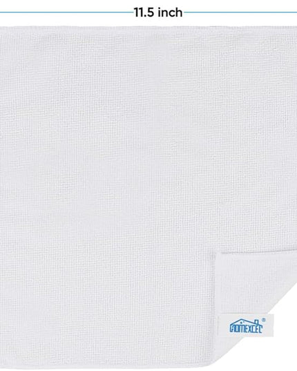 HOMEXCEL White Microfiber Cleaning Cloth, 24 Pack Cleaning Towels for Kitchen, Lint Free, Scratch-Free, Highly Absorbent, and Reusable Cleaning Rags for House, Window and Glass, Cars, 11.5 X11.5 inch