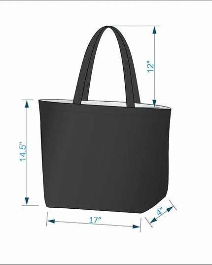 Ecoright Aesthetic Canvas Tote Bag for Women Large Zipper Tote Bags with Pocket, Womens Tote Bag for Yoga, Work, Beach