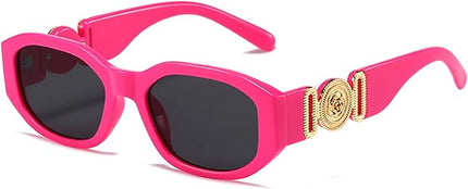 BUTABY Rectangle Sunglasses for Women Retro Driving Glasses 90’s Vintage Fashion Irregular Frame UV400 Protection