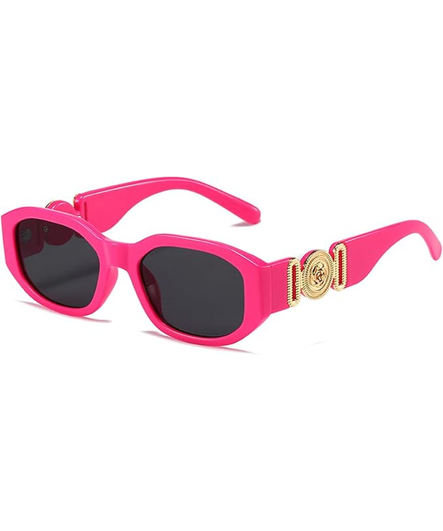 BUTABY Rectangle Sunglasses for Women Retro Driving Glasses 90’s Vintage Fashion Irregular Frame UV400 Protection