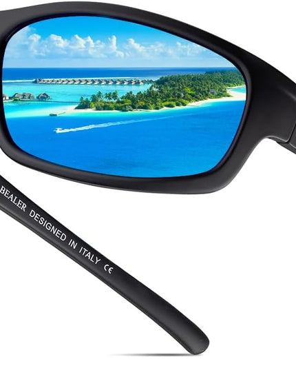 BEALER Polarized Sports Sunglasses for Men Lightweight TR90 Frame Sun Glasses Driving Cycling Fishing UV Protection Shades
