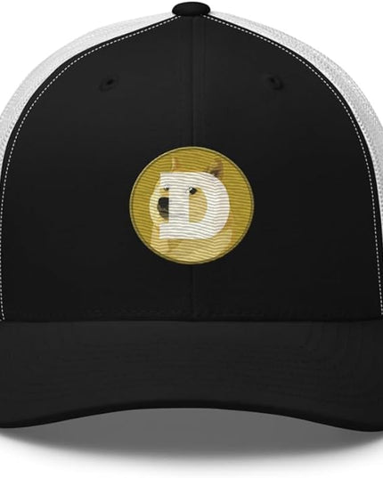 Dogecoin Crypto Embroidered Logo Trucker Cap