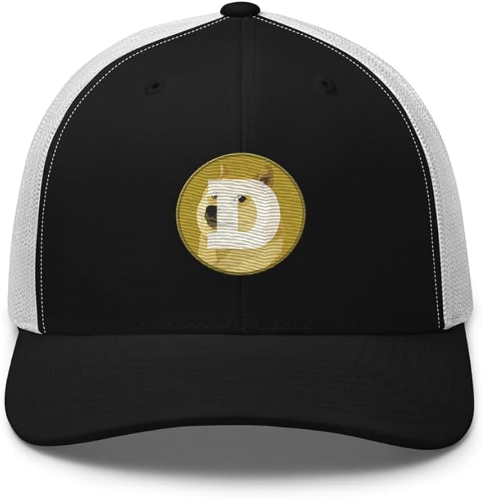 Dogecoin Crypto Embroidered Logo Trucker Cap