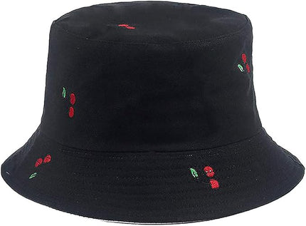XYIYI Cute Bucket Hat Beach Fisherman Hats for Women, Reversible Double-Side-Wear