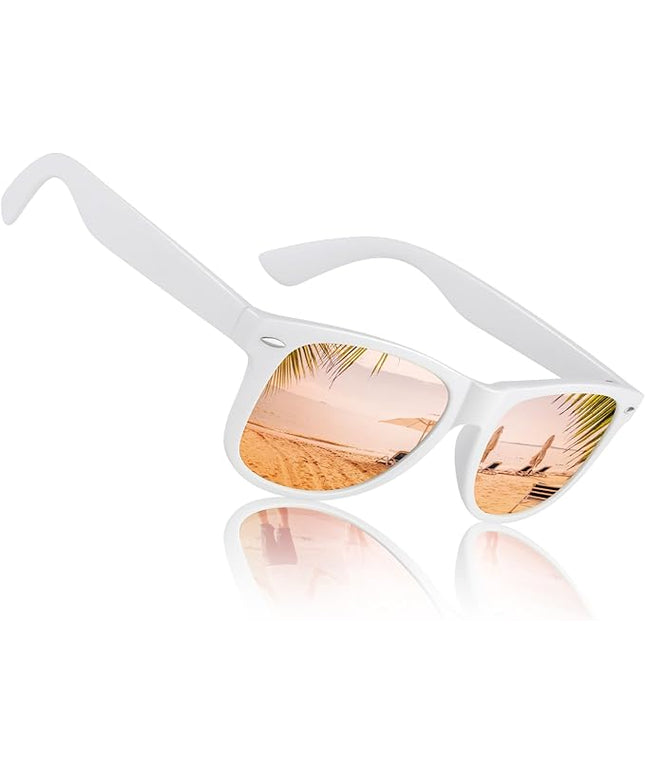Sunier Polarized Sunglasses for Men and Women, Retro Square Matte Finish UV400 Protection Shades for Driving, Fishing