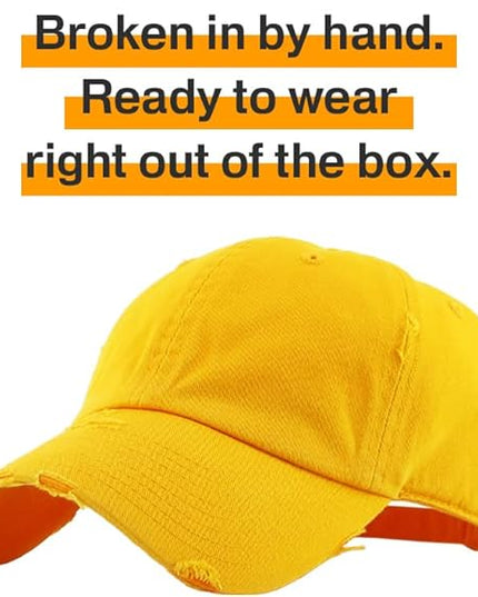 KBETHOS Vintage Washed Distressed Cotton Dad Hat Baseball Cap Adjustable Polo Trucker Unisex Style Headwear