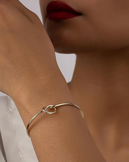 18K Gold Plated Bracelets for Women Dainty Gold Bangle Cuff Bracelets Non Tarnish Love Friendship Jewelry Gifts