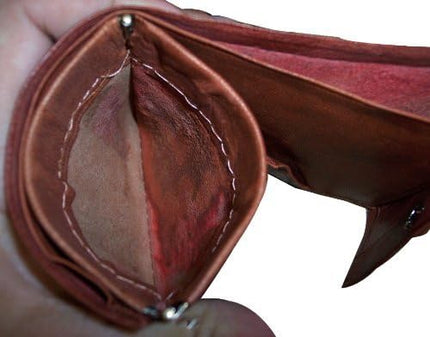 Treasures Of Morocco Moroccan Handmade Wallet Credit Card Leather Coin Change Pocket Small Brown
