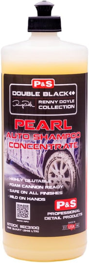 P&S Professional Detail Products Pearl Auto Shampoo – High-Foaming, pH-Balanced Car Wash Soap, Biodegradable, Safe for All Finishes, Lemon Scent, Foam Cannon & Bucket Wash - 1 Quart