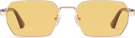 SOJOS Retro Rectangle Polarized 90s Sunglasses for Women Men,Trendy Narrow Hexagon Square Shades SJ1270