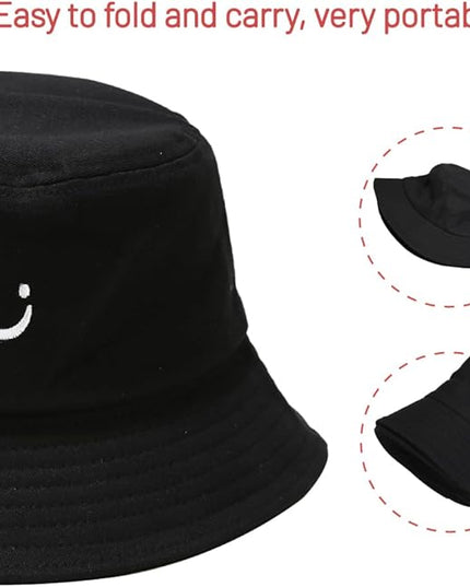 Cotton Bucket Hat for Women Men Summer Travel Sun Beach Bucket Cap, Unisex Outdoor Fisherman Hat