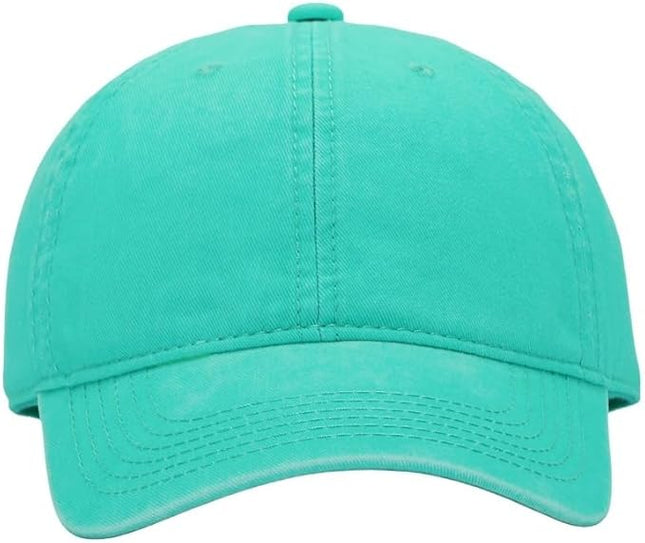 YEANIY Vintage Washed Cotton Plain Baseball Caps Adjustable Unstructured Soft Blank Casual Dad Ball Hats for Men Women
