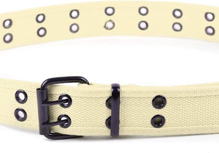 Boxed Gifts Parquet Casual Canvas Belt - Double Hole, Double Grommets for Men & Women