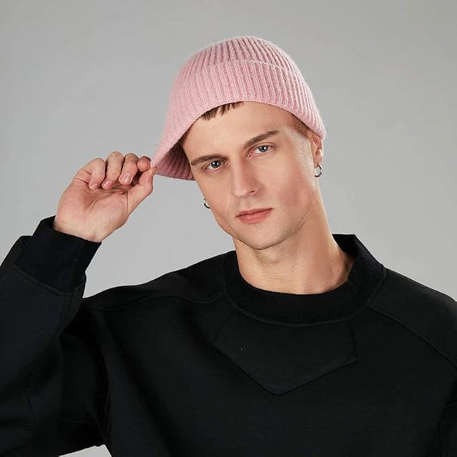 ROYBENS Swag Wool Knit Cuff Short Fisherman Beanie for Men Women, Winter Warm Hats