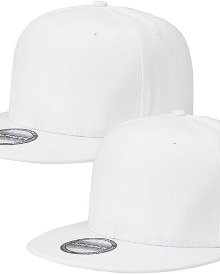 Classic Snapback Hat Cap Hip Hop Style Flat Bill Blank Solid Color Adjustable Size
