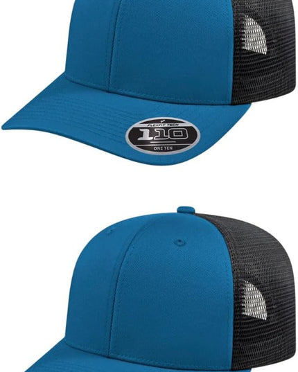 Cap America i8502 Flexfit 110 Premium Mid Profile 6-Panel Mesh Back Trucker Cap Hat w/UV Guard & Adjustable Snapback
